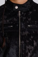 Black Real Leather Piston Jacket - Image 7