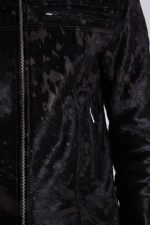 Black Real Leather Piston Jacket - Image 8