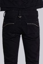 Jet Black Studded Drift Flared Jeans - Image 5