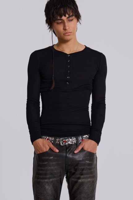 Black Haze Henley Top