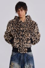Leopard Faux Fur Hooded Jacket - Image 2