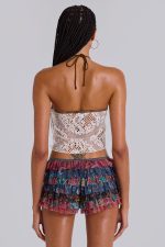 Eliana Devore Knit Bandeau Top in White - Image 2