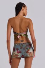 Lucid Burnout Denim Floral Micro Mini Skirt - Image 10