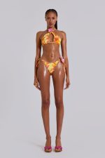 Lucia Ruffle Bikini Bottom with Flower Detail - Image 4