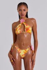 Lucia Ruffle Bikini Bottom with Flower Detail - Image 2