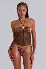 Eliana Crochet Knit Bandana with Shell Trim - Image 7