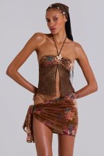 Eliana Devore Crochet Bandeau Top in Cedar - Image 2