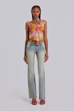 Sefina Vintage Mesh Ruffle Top - Image 3
