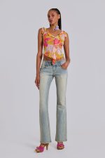 Sefina Vintage Mesh Ruffle Top - Image 4