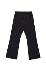 Black Pinstripe Stacked Bootcut Suit Pants - Image 6