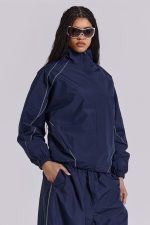 Navy Vapor Tracksuit Top - Image 3