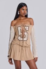 Maia Lace Up Mini Dress - Image 3