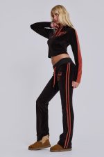 Brown Three Velour Low-rise Bootcut Trousers - Image 2