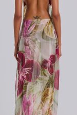 Dahlia Hand-Beaded Backless Chiffon Maxi Dress in Rosa - Image 11