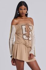Maia Lace Up Mini Dress - Image 5