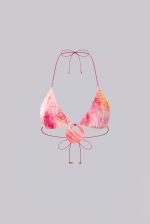 Cantha Micro Triangle Bikini Top With Shell Trim in Sunset - Image 4