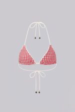 Freda Gingham Triangle Bikini Top - Image 4