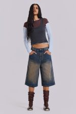 Lexie Triple Layer Long Sleeve Top in Grey - Image 5