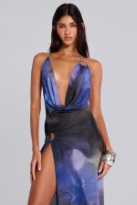 Sedona Blue Floral Maxi Dress - Image 4