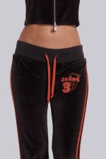 Brown Three Velour Low-rise Bootcut Trousers - Image 9