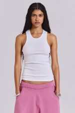 White Rib Longline Vest