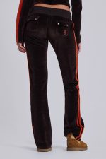 Brown Three Velour Low-rise Bootcut Trousers - Image 4
