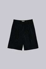 Black Pinstripe Goliath Baggy Shorts - Image 5
