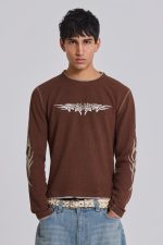 Brown Tattoo Applique Tee - Image 3