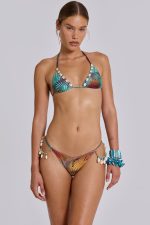 Akila Triangle Bikini Top with Shell Trim - Image 7