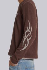 Brown Tattoo Applique Tee - Image 5