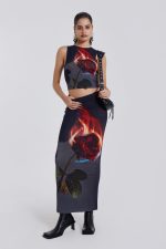 Flaming Rose Raw Edge Tank Top - Image 6