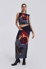 Flaming Rose Raw Edge Tank Top - Image 7