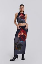 Flaming Rose Raw Edge Tank Top - Image 3