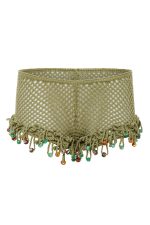Green Canary Knit Shorts with Beaded Trim - Image 9