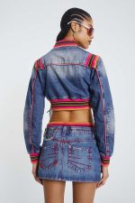 Sherbet Denim Side Pleat Mini Skirt - Image 2