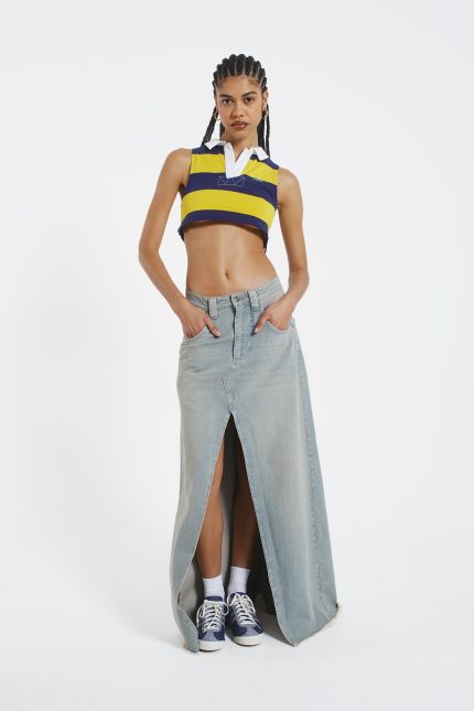 Light Wash Denim Colossus Maxi Skirt