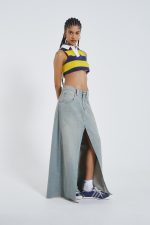Light Wash Denim Colossus Maxi Skirt - Image 6