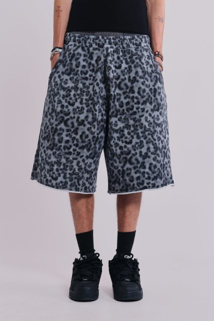 Airbrush Grey Leopard Monster Shorts