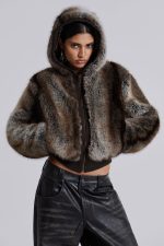 Bear Faux Fur Hooded Jacket - Image 3