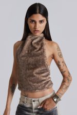 Faux Fur Zene Backless Top - Image 8