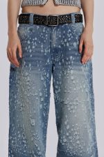 Mid Blue Shredded Colossus Jeans - Image 9