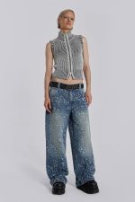 Mid Blue Shredded Colossus Jeans - Image 10