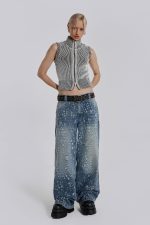 Mid Blue Shredded Colossus Jeans - Image 8
