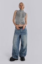 Mid Blue Shredded Colossus Jeans - Image 11