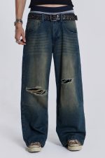 Washed Blue Busted Colossus Jeans - Image 5