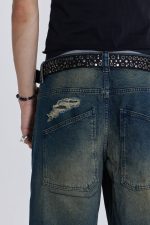 Washed Blue Busted Colossus Jeans - Image 4