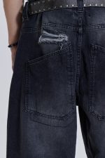 Washed Black Busted Colossus Baggy Jeans - Image 3