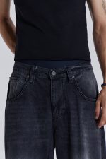 Washed Black Busted Colossus Baggy Jeans - Image 4