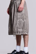 Stone Oil Wash Parachute Baggy Shorts - Image 4