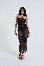 Venus Knit Mix Halter Neck Maxi Dress - Image 4
